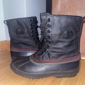 Sorel Boots Pac Winter 1964 Premium Black Red NM1560-012 Men’s Sz 10